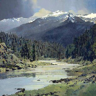 Prints Available, Giclee Print ***SOLD***MAX HAYSLETTE Giclee Print - Olympus and the Hoh, Gallery Wrapped Canvas, 30X30, HMLE1828 (framed)