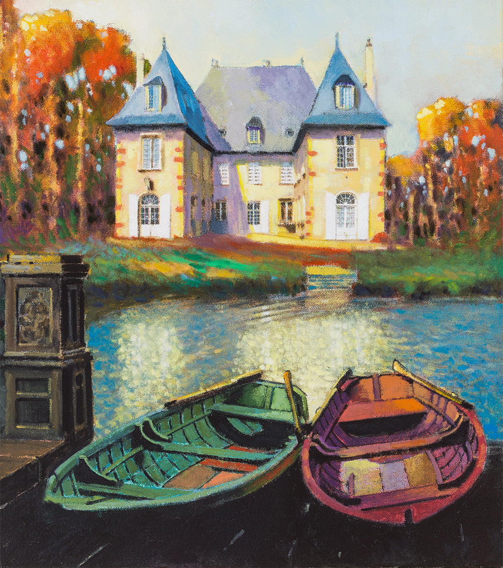 Prints avaialable ***SOLD*** MAX HAYSLETTE - Old Port Gamble House (HMOC 1325, Oil & Mixed Media 18.5x16)