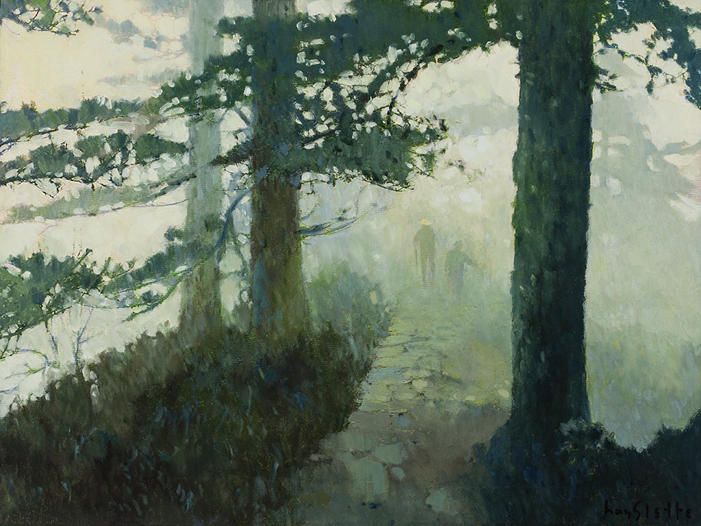 Prints Available ***SOLD*** MAX HAYSLETTE - Along the Hoh (HMOC 1464, Oil & Mixed Media 18x24