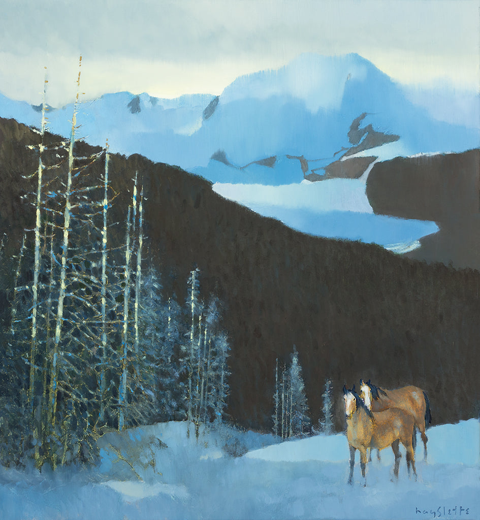 Prints available, original ***SOLD*** MAX HAYSLETTE - Olympic Twighlight (HMOC 1465), Oil & Mixed Media 24x26