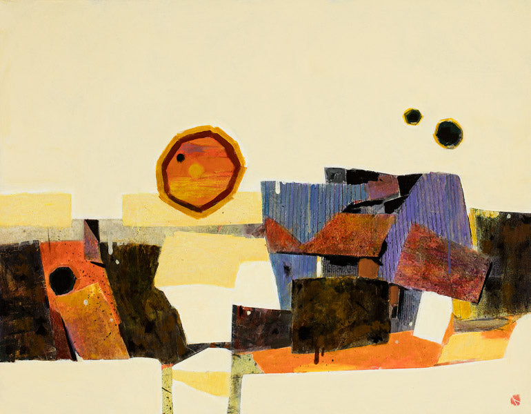 Prints available, original ***SOLD*** MAX HAYSLETTE - Neo #5 (HMOC 1484), Oil & Mixed Media 20x26