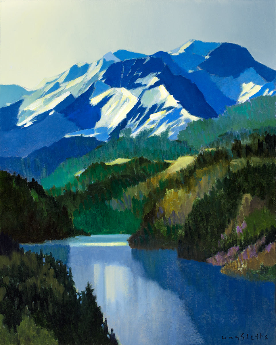 Prints available, original ***SOLD*** MAX HAYSLETTE - Olympus Morning No. 3, 20x16, Oil & Mixed Media (HMOC 1586)