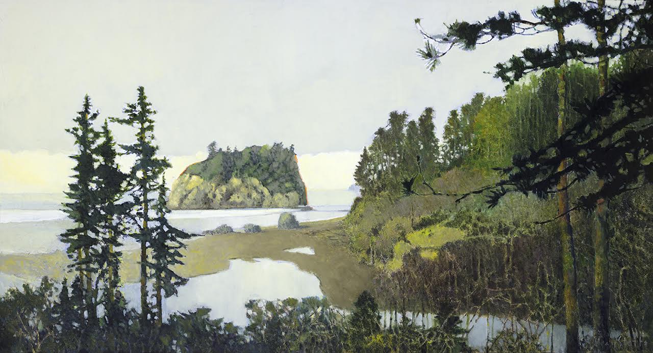 Prints available, original***SOLD***MAX HAYSLETTE - Ruby Beach, 26x48, Oil & Mixed Media (HMOC 1614)