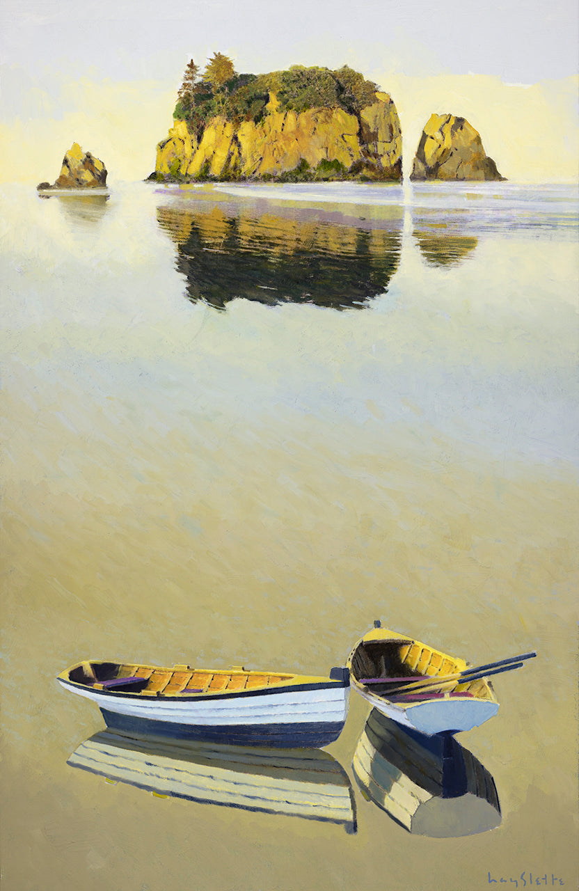 Prints available, original***SOLD***MAX HAYSLETTE - Ruby Beach No. 2, 40x26, Oil & Mixed Media (HMOC 1615)