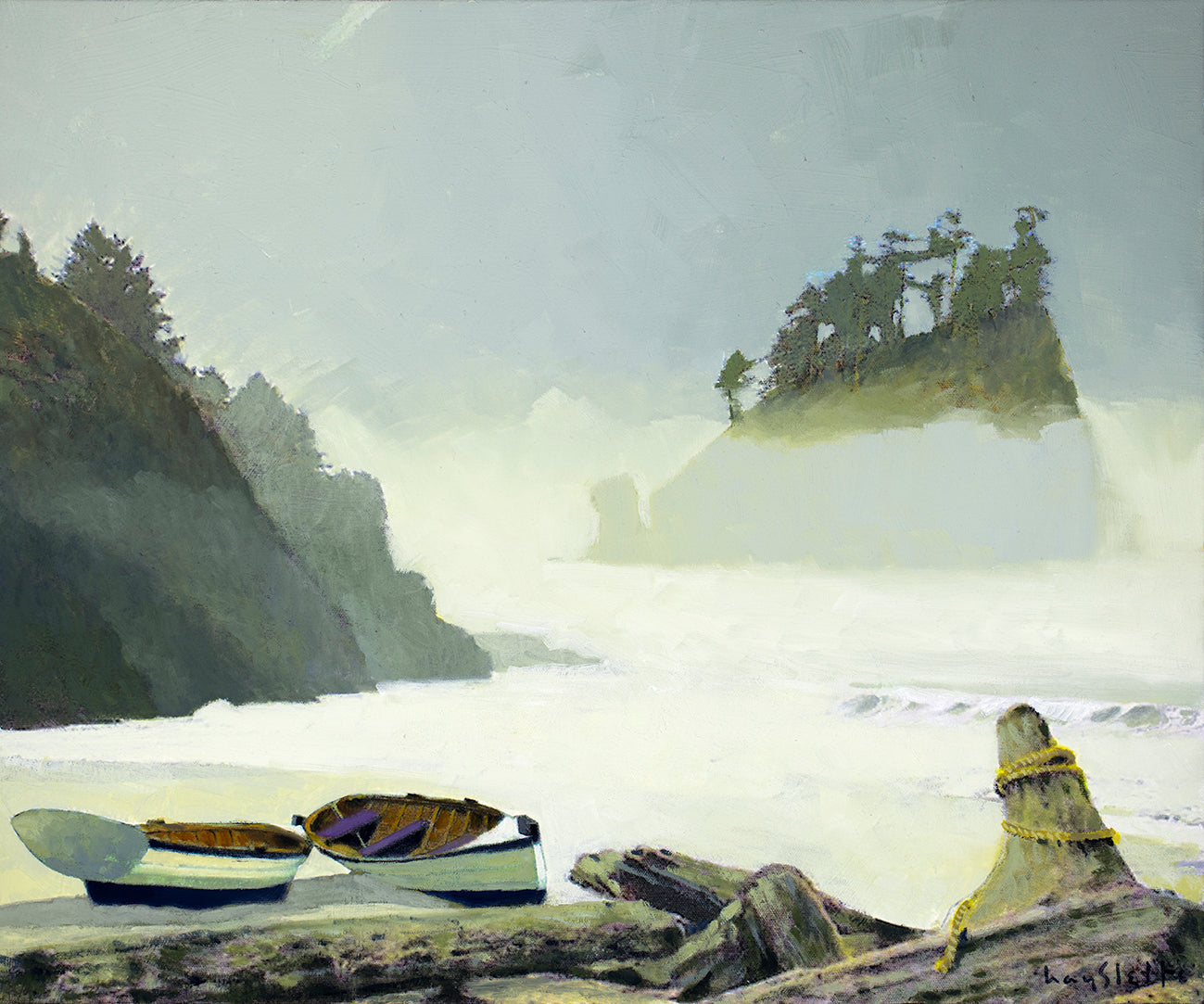 Prints available, original ***SOLD*** Rendezvous No.2, 20x24, Oil & Mixed Media (HMOC 1620)