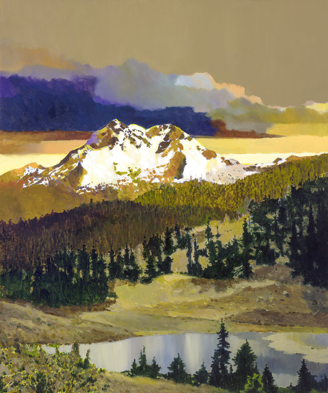 Prints available, original***SOLD***MAX HAYSLETTE - Brothers in Gold (HMOC 1640), Oil & Mixed Media 36x30