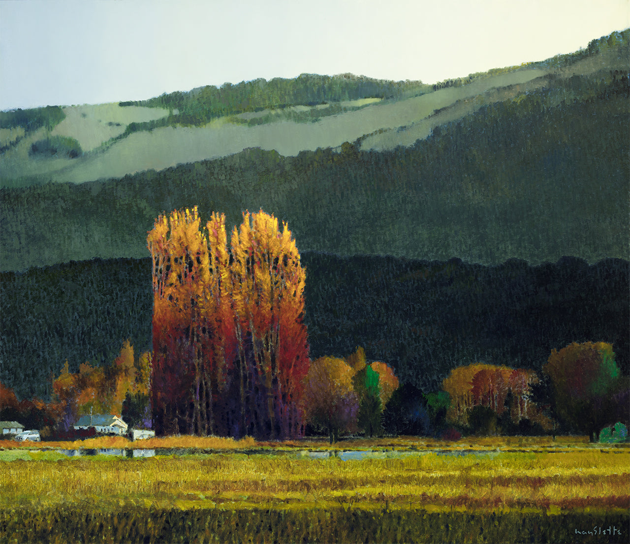 Prints available, original***SOLD***Shades of Evening (HMOC 1660) Oil & Mixed Media, 38x44