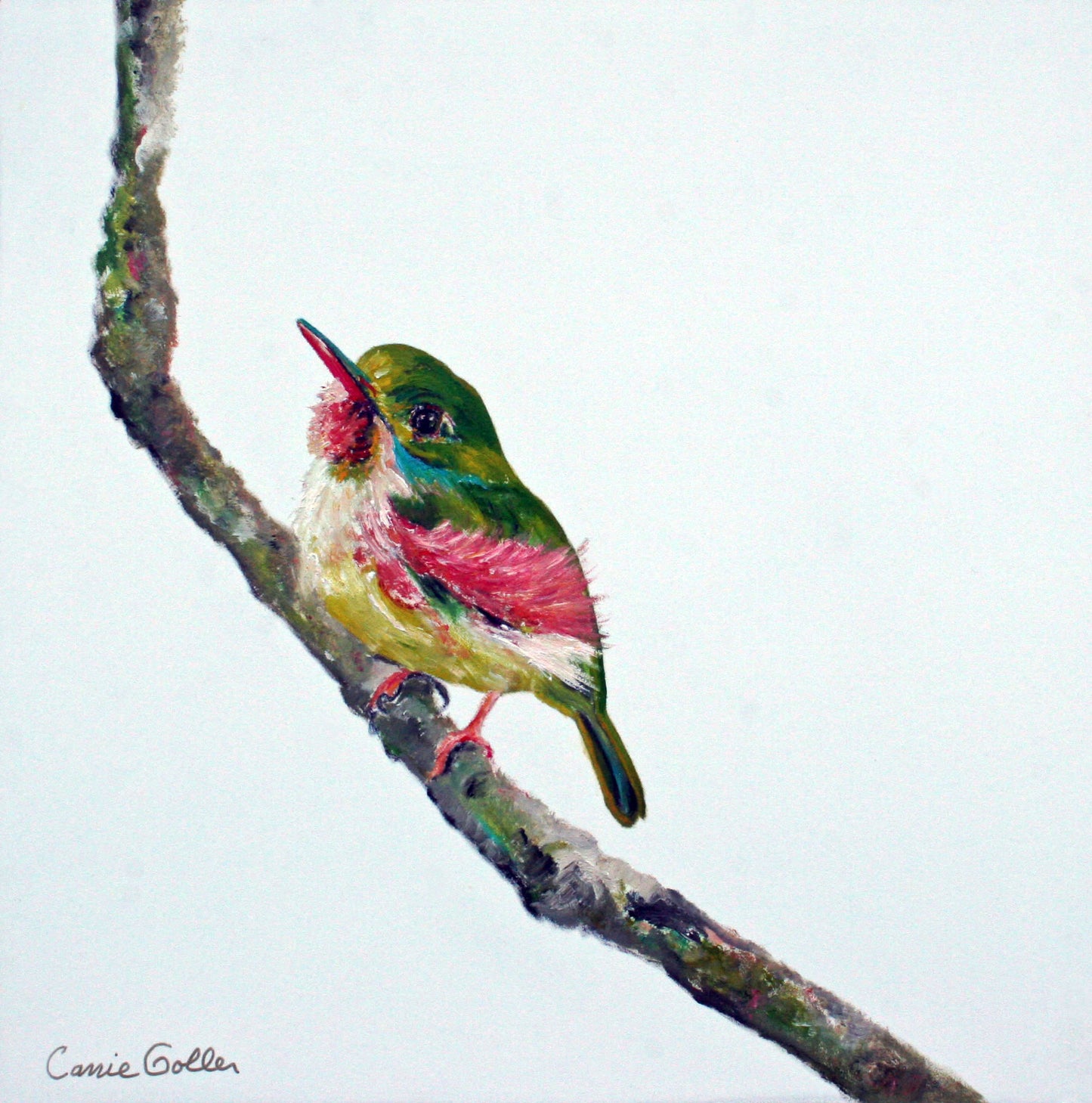 Prints available, original***SOLD*** Watermelon Hills II and III - Encaustic - 8x8 on wood block