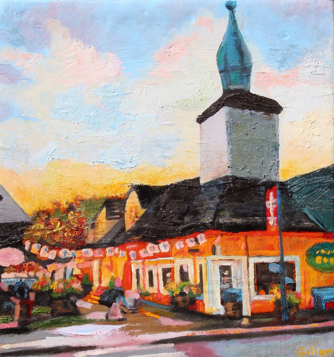 ***SOLD*** Carrie Goller - Haven Vei, Poulsbo, Mixed media - oil/encaustic 7.25x6.5