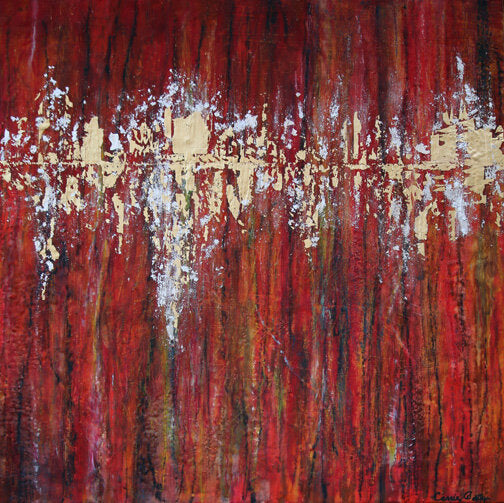***SOLD*** CARRIE GOLLER - Heartbeat, encaustic 36x36