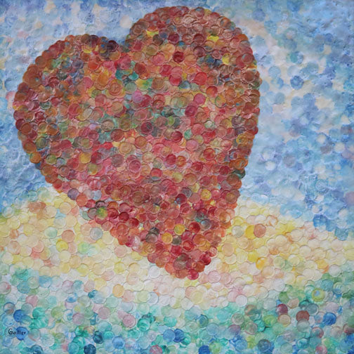 Carrie Goller - Heartly - Encaustic 24x24 - custom commission