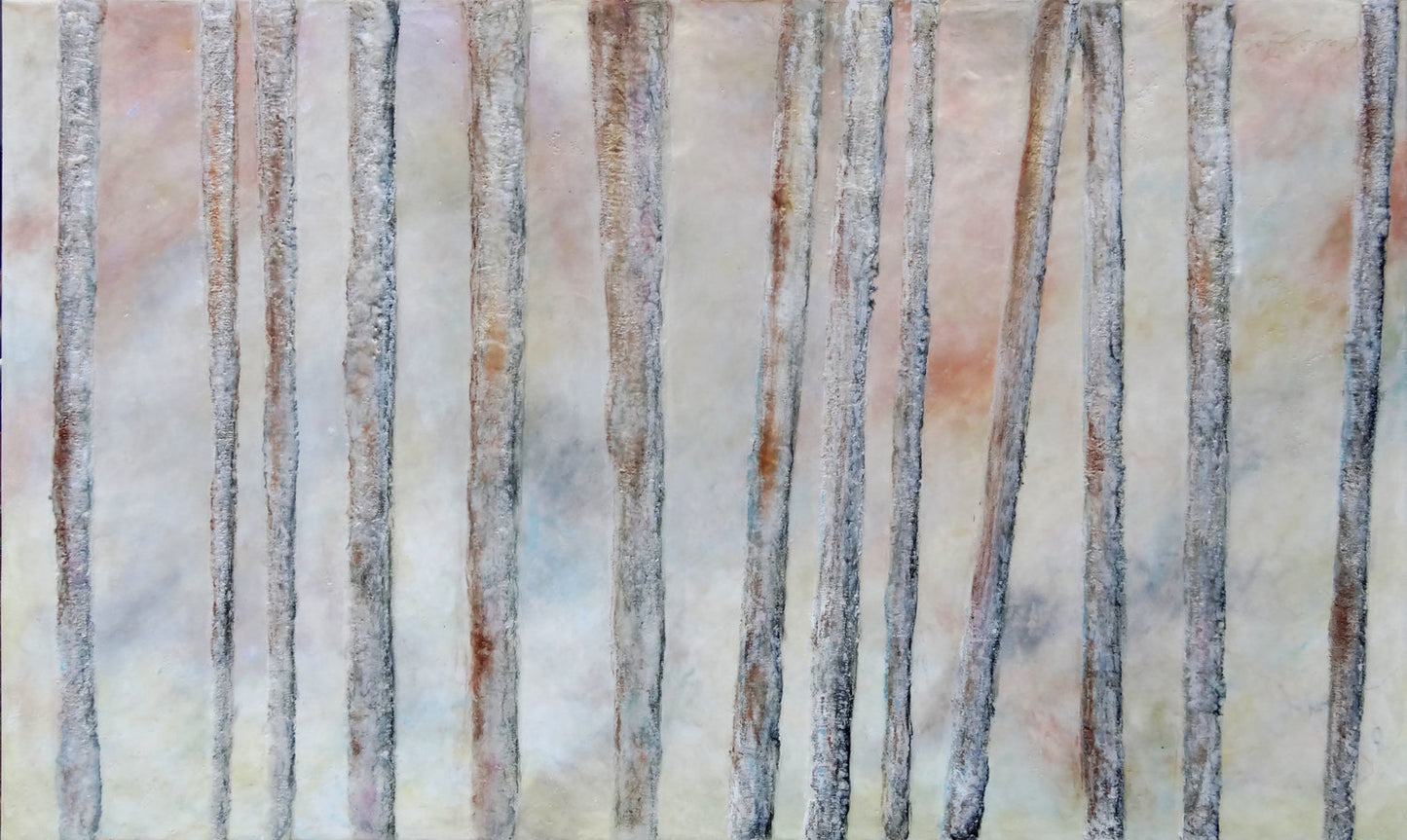 Prints available, original ***SOLD*** Carrie Goller - Sanctuary - Encaustic /Mixed Media 36x60