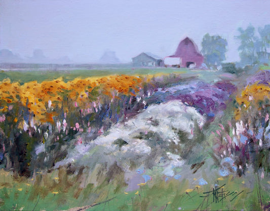 ROBIN WEISS - Hedlands Farm, Skagic Valley, plein air, oil 11x14