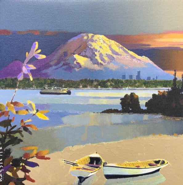 Prints available, original ***SOLD*** MAX HAYSLETTE MINIMAX, Study: Song of the Northwest, 12x12 HMAC 1845