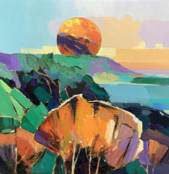 Prints available, original ***SOLD*** MAX HAYSLETTE - Olympus Sun, 18x18 HMAC 1794