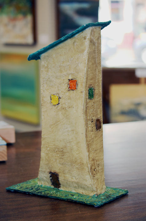 ***SOLD*** Hobbitat sculpture encaustic & mixed media
