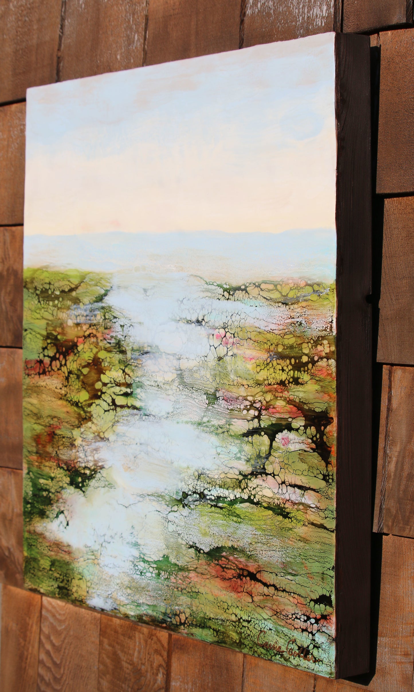 Prints available, original***SOLD***Hood Canal X - Encaustic/Mixed Media 26x26