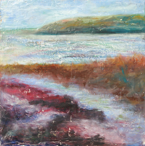 ***SOLD*** Hood Canal VII - Encaustic / Mixed Media - 20x20