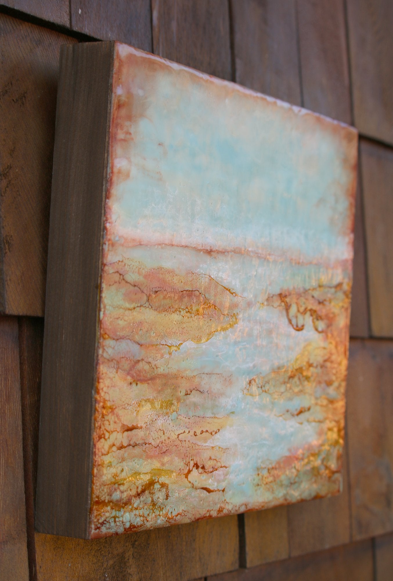 Prints available, original ***SOLD*** Carrie Goller - Hood Canal Sanctuary, encaustic 11x14