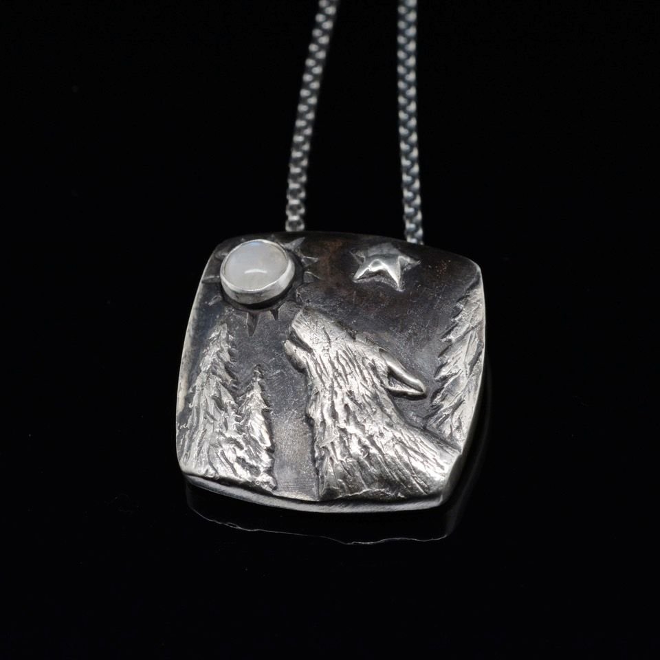 Jody Lyle - Howl Pendant, Sterling Silver and Moonstone Pendant