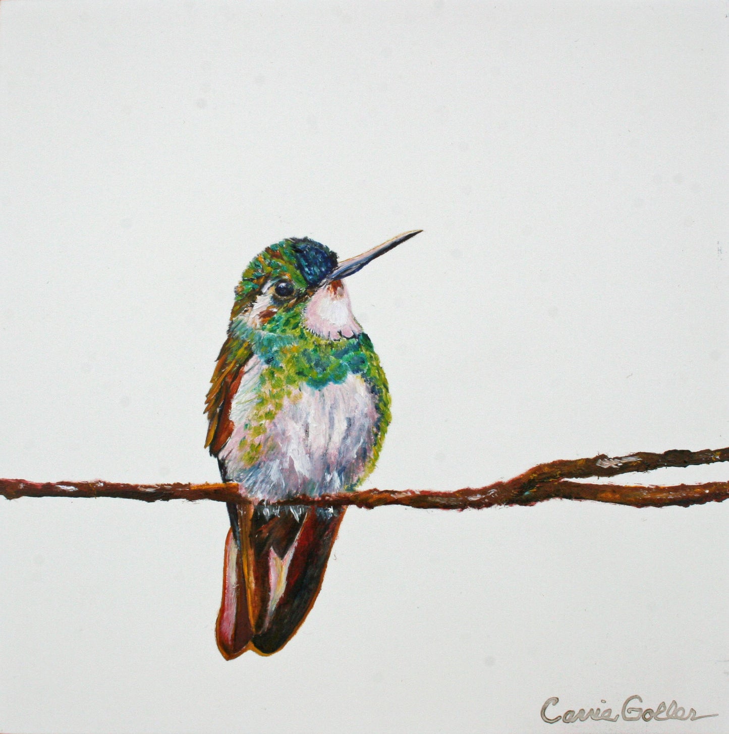 ***SOLD*** Liberty IV encaustic/mixed media 5x5