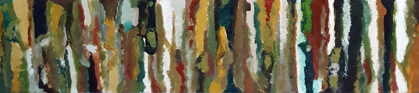 Prints available, original ***SOLD*** Hunting Grounds - Cold Wax/Oil 24x6