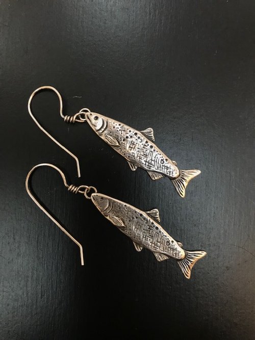 Kayla Wave - Salmon Earrings (Available in Gallery)