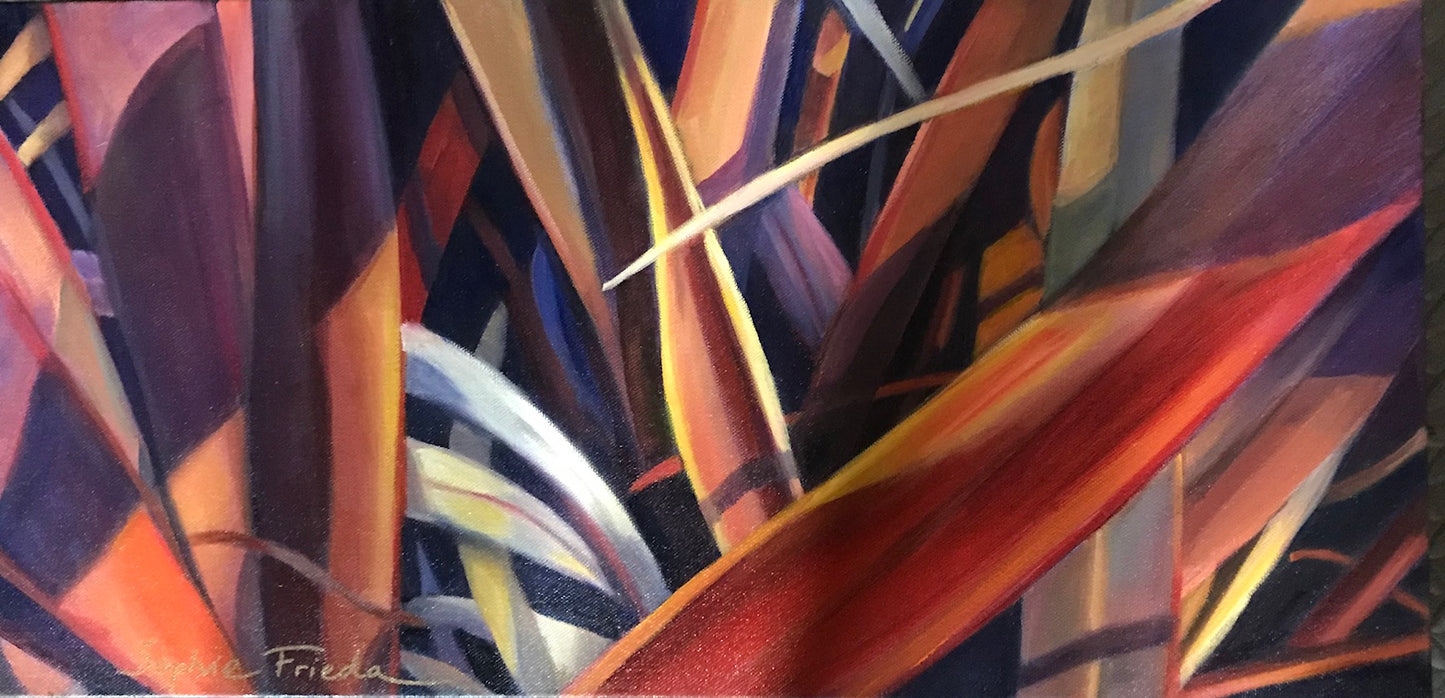 ***SOLD***SOPHIE FRIEDA - Fall Flax - Oil on Gallery Wrapped Canvas - 12x24x1.5