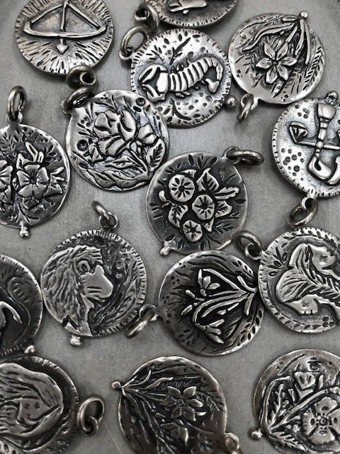 Kayla Wave - Astrological and Floral Sterling Pendants ( Available in Gallery )