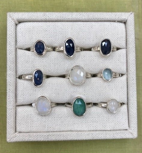 Kayla Wave - Precious Stone and Sterling Rings ( Available in Gallery )