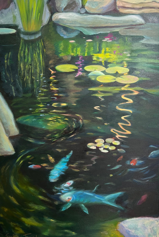 SOPHIE FRIEDA - Pond Energy, Oil on canvas 24x36