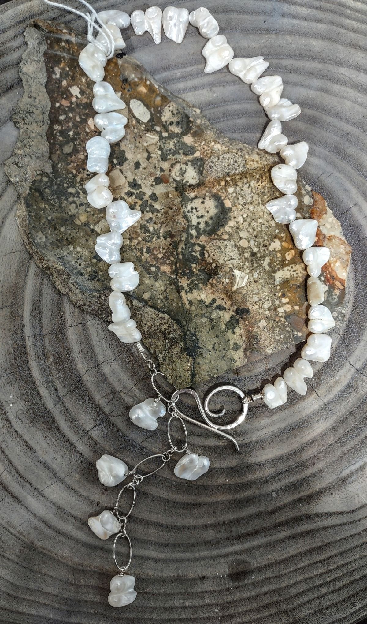 ***OUT OF STOCK***N210 Debra Saldivar - Necklace Shell Pearls & Sterling Silver