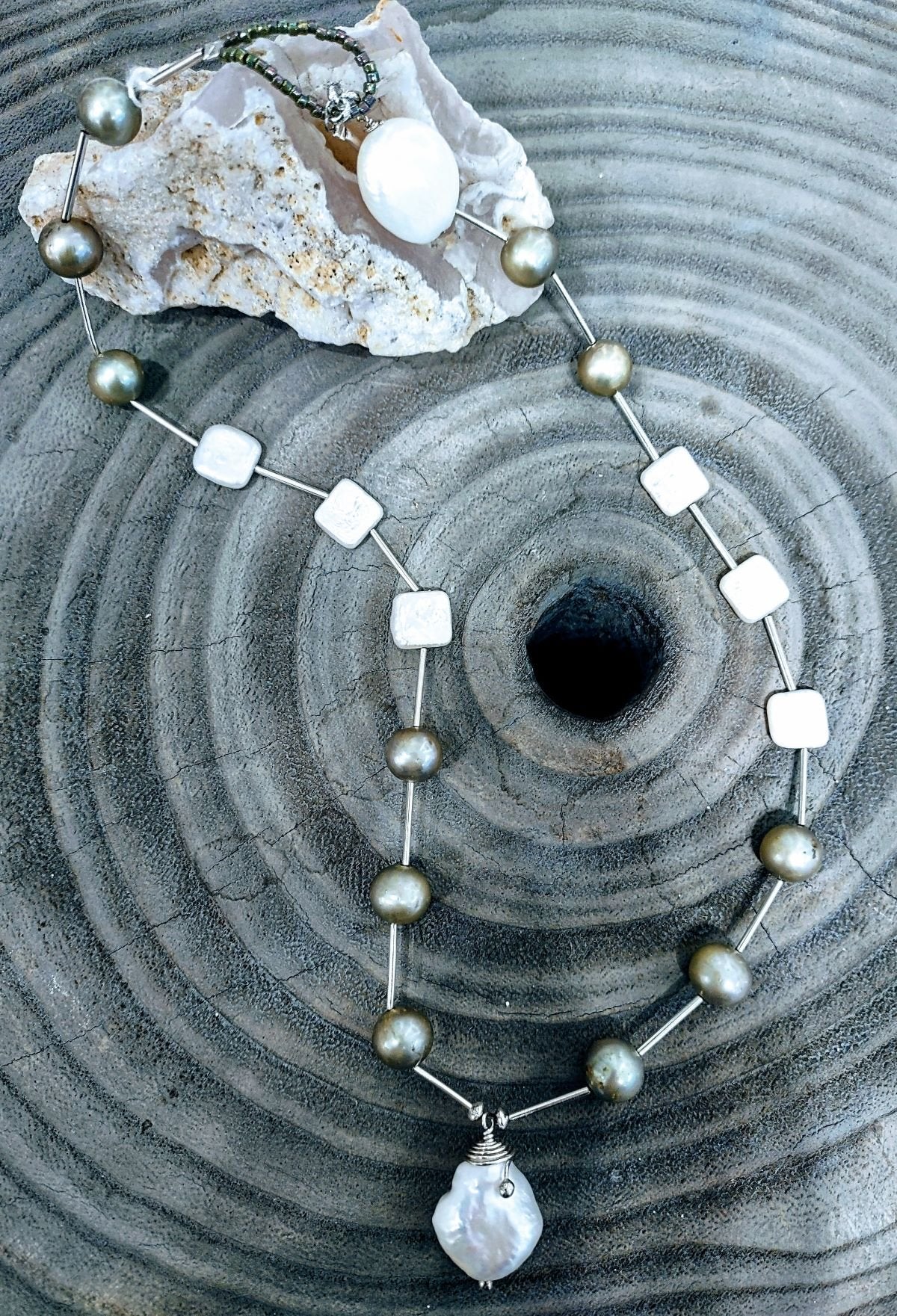 ***SOLD*** N202 Debra Saldivar - Necklace Freshwater Pearls & Sterling Silver SOLD