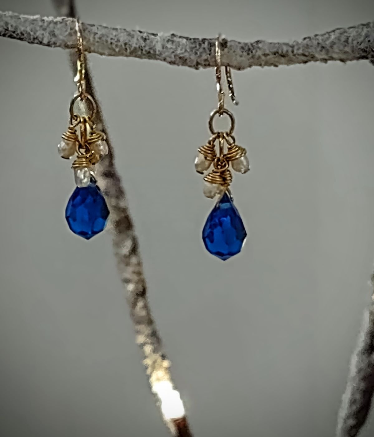 ***SOLD*** E1226 Debra Saldivar - Earrings Cubic Zirconia, Freshwater Pearl, Goldfill SOLD