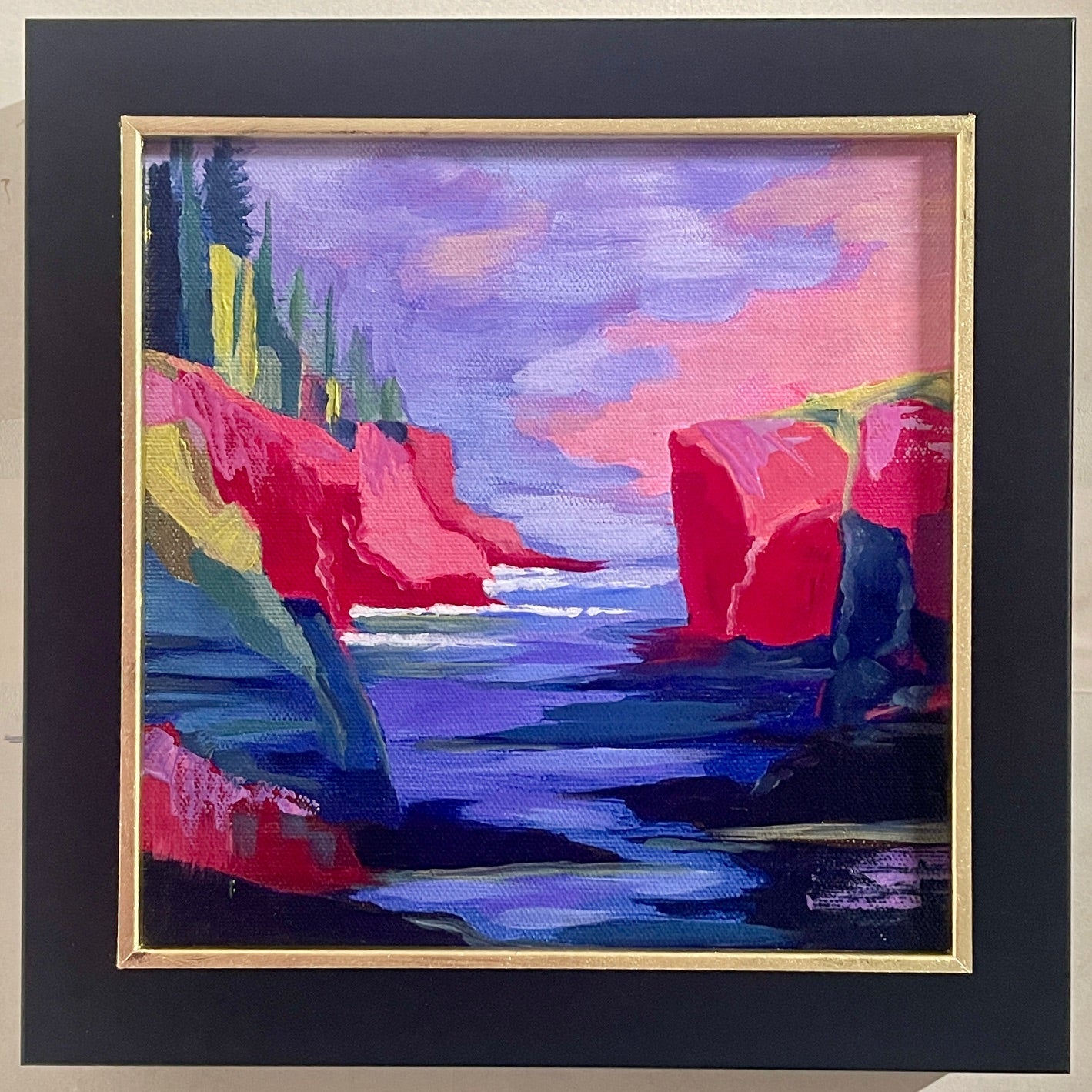 JANDI SMALL - Cape Flattery Oil on Canvas Panel, 9-1/2" x 9-1/2"