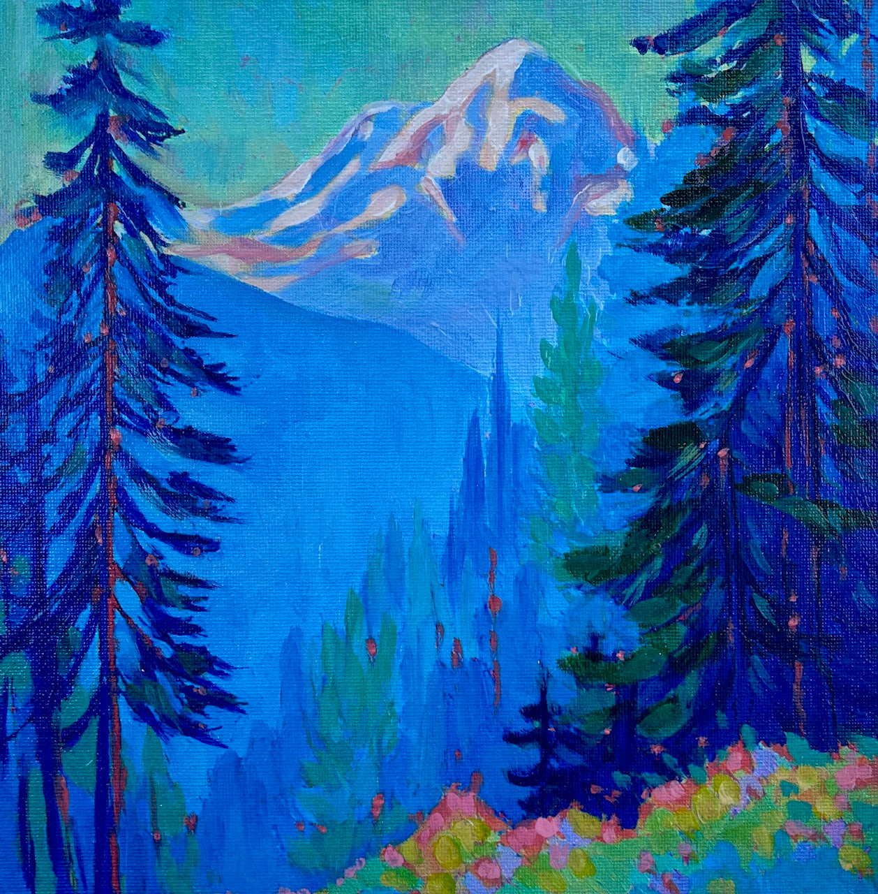 JANDI SMALL - The Noble Peak, Oil on Canvas, 10" x 10"
