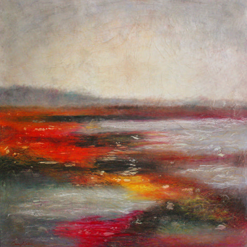 Prints available, original***SOLD***Hood Canal - Encaustic/Mixed Media - 48x48