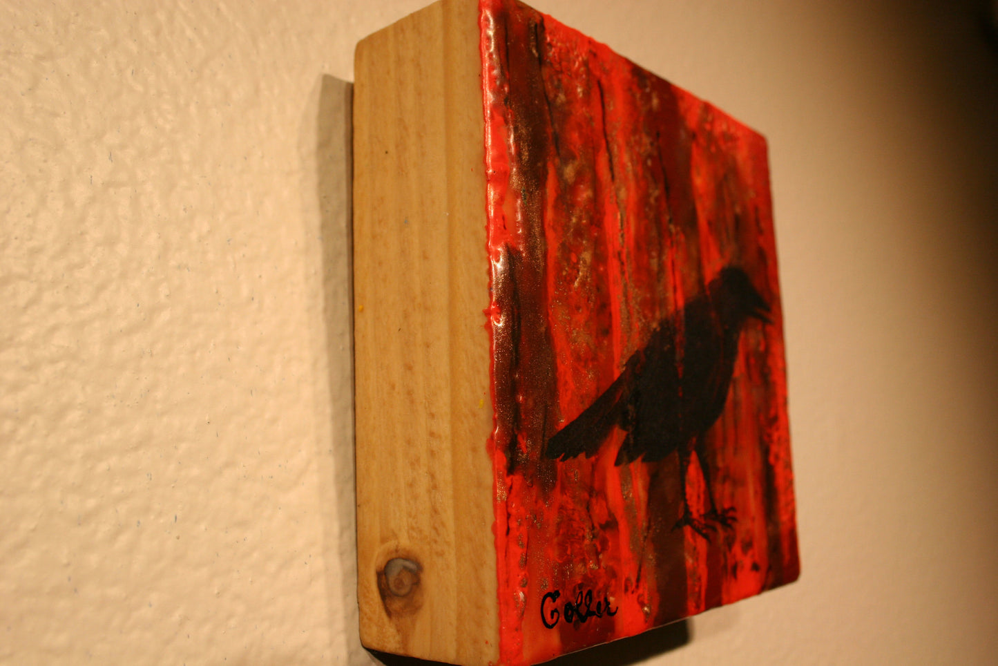 ***SOLD*** Carrie Goller - Native VIII, encaustic/mixed media 15x15