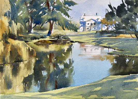 Ina Xi - Bloedel Beauty, Original Watercolor Painting, 17x13(framed)