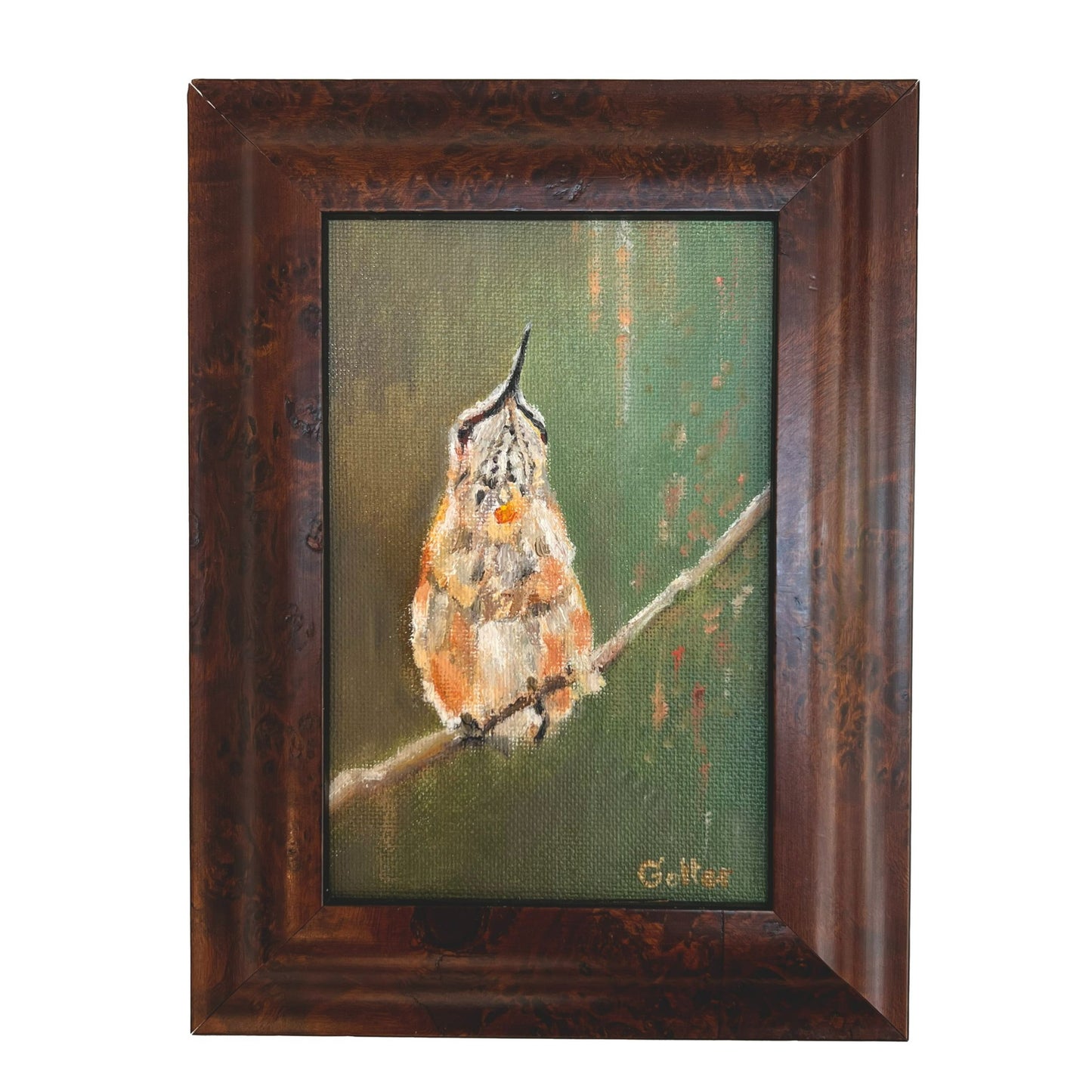 ***SOLD*** Carrie Goller - Tidbit - 6x4 oil, original, framed