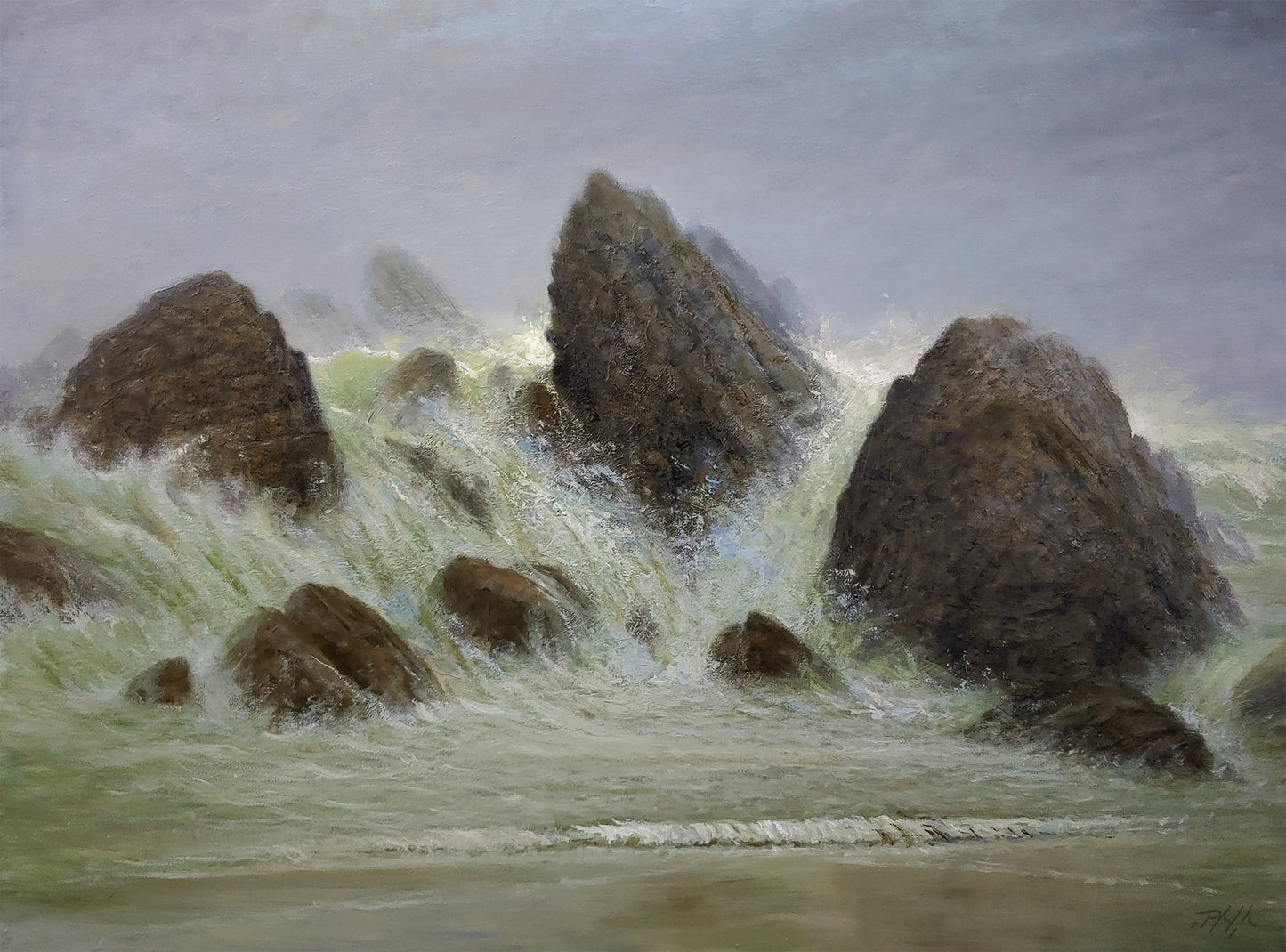 TIM PFEIFFER - Incoming, oil 18x24 (framed)