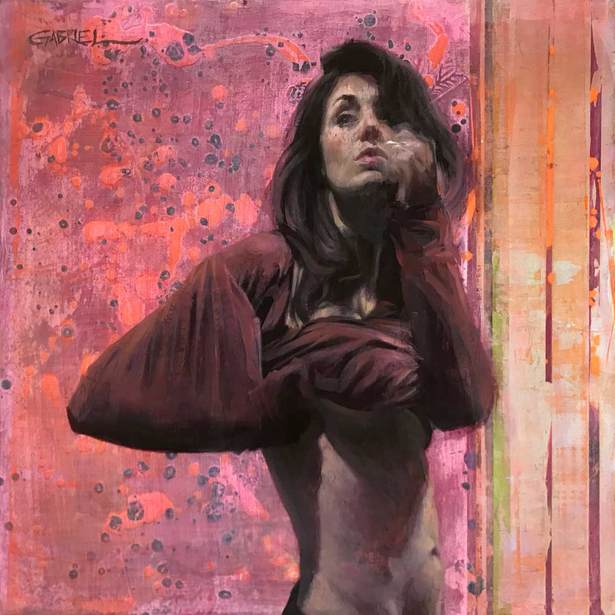 ***SOLD*** GABRIEL LIPPER - Insomnia 1:00 am - Mixed Media - 24x24