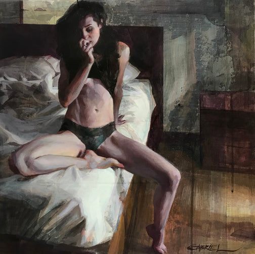***SOLD*** GABRIEL LIPPER -Insomnia 5:00am - Mixed Media - 18x18