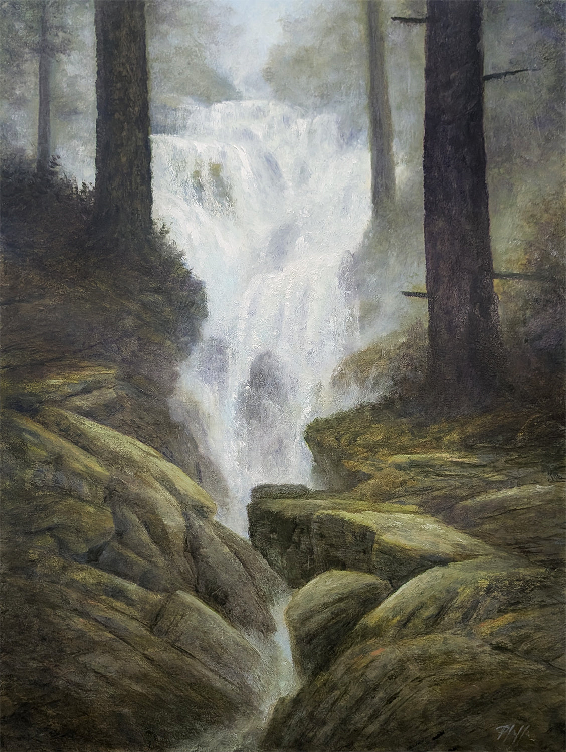 TIM PFEIFFER - Into the Abyss, oil on 1.5" deep gallery wrap canvas, 18 x 24 (framed)