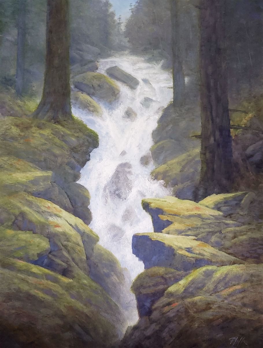 TIM PFEIFFER - Into the Abyss, oil on 1.5" deep gallery wrap canvas, 18 x 24 (framed)