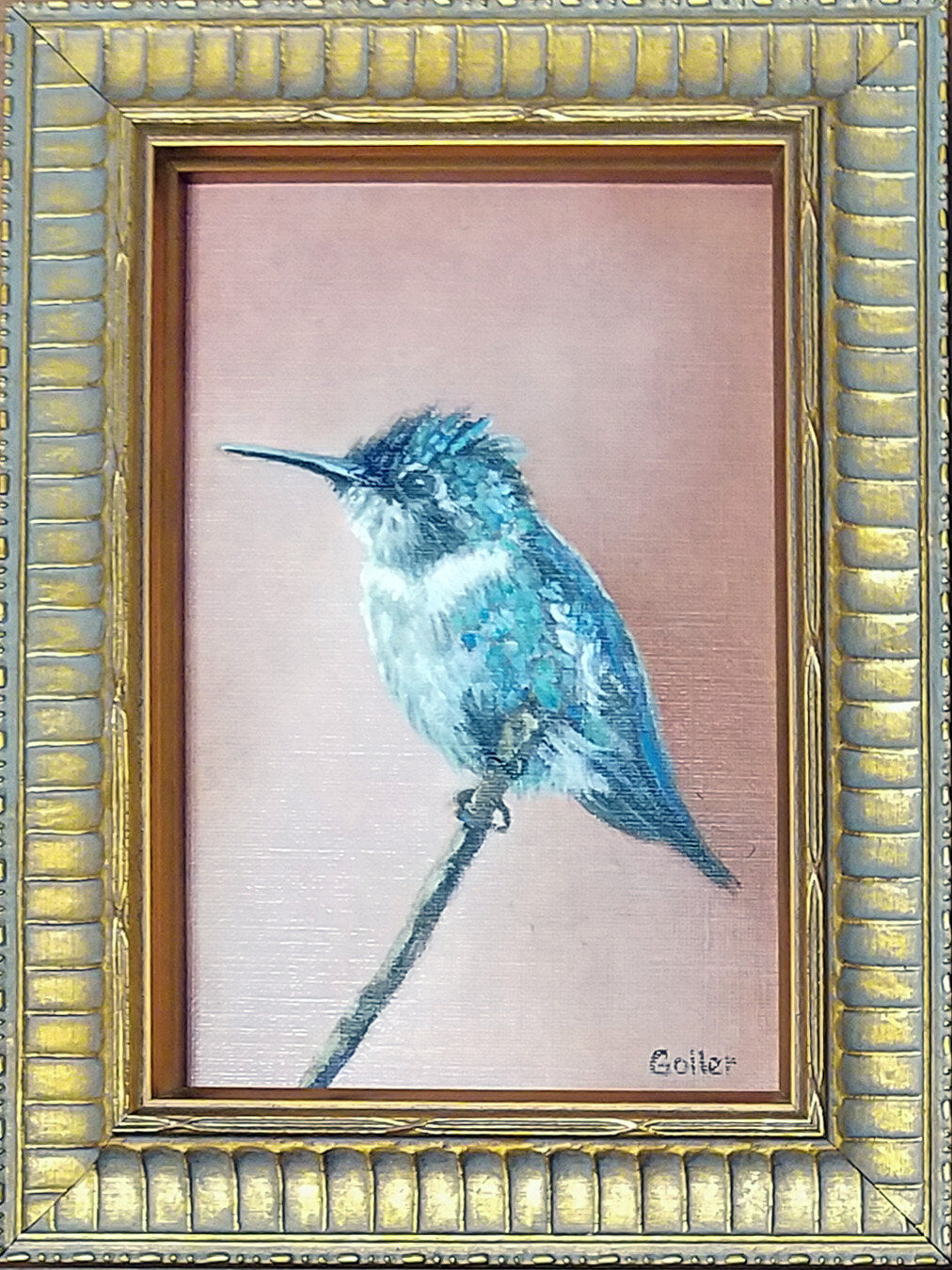 Prints available, original ***SOLD*** Carrie Goller - Jade II - 6x4 oil, original, framed