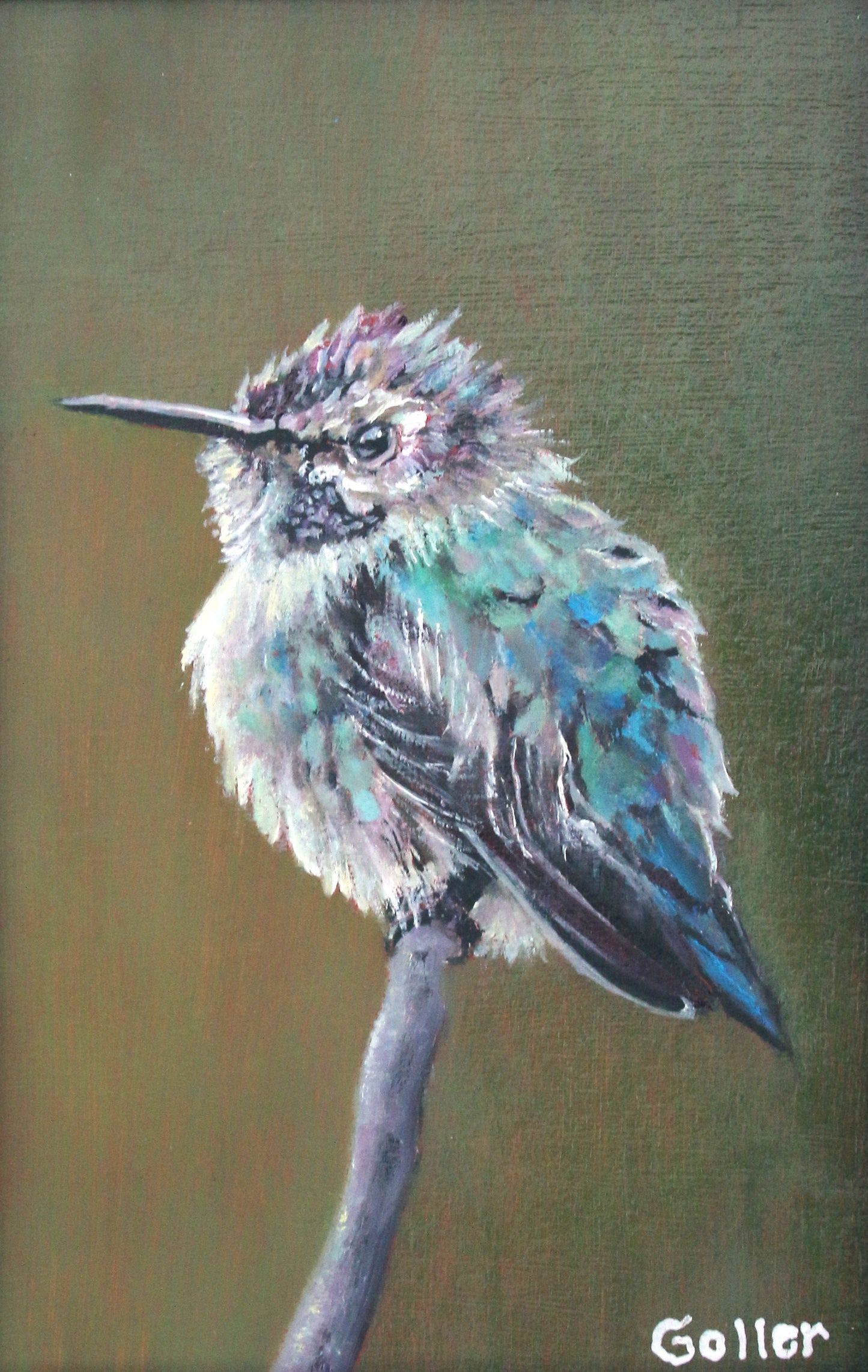 Prints available, original ***SOLD*** CARRIE GOLLER - Jade, oil 6x4 (framed)