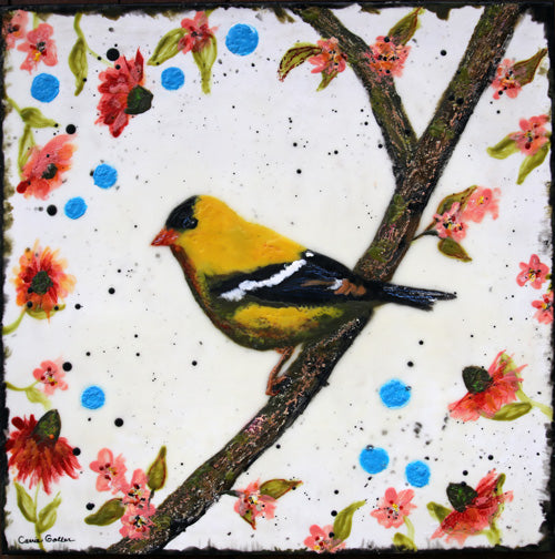 Prints available, original ***SOLD*** Carrie Goller - Joyance, Encaustic 19x19