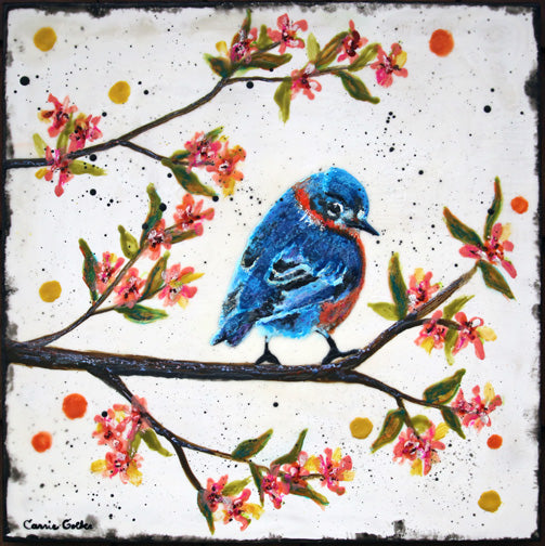 *** SOLD*** Carrie Goller - Joyance II, Encaustic 19x19