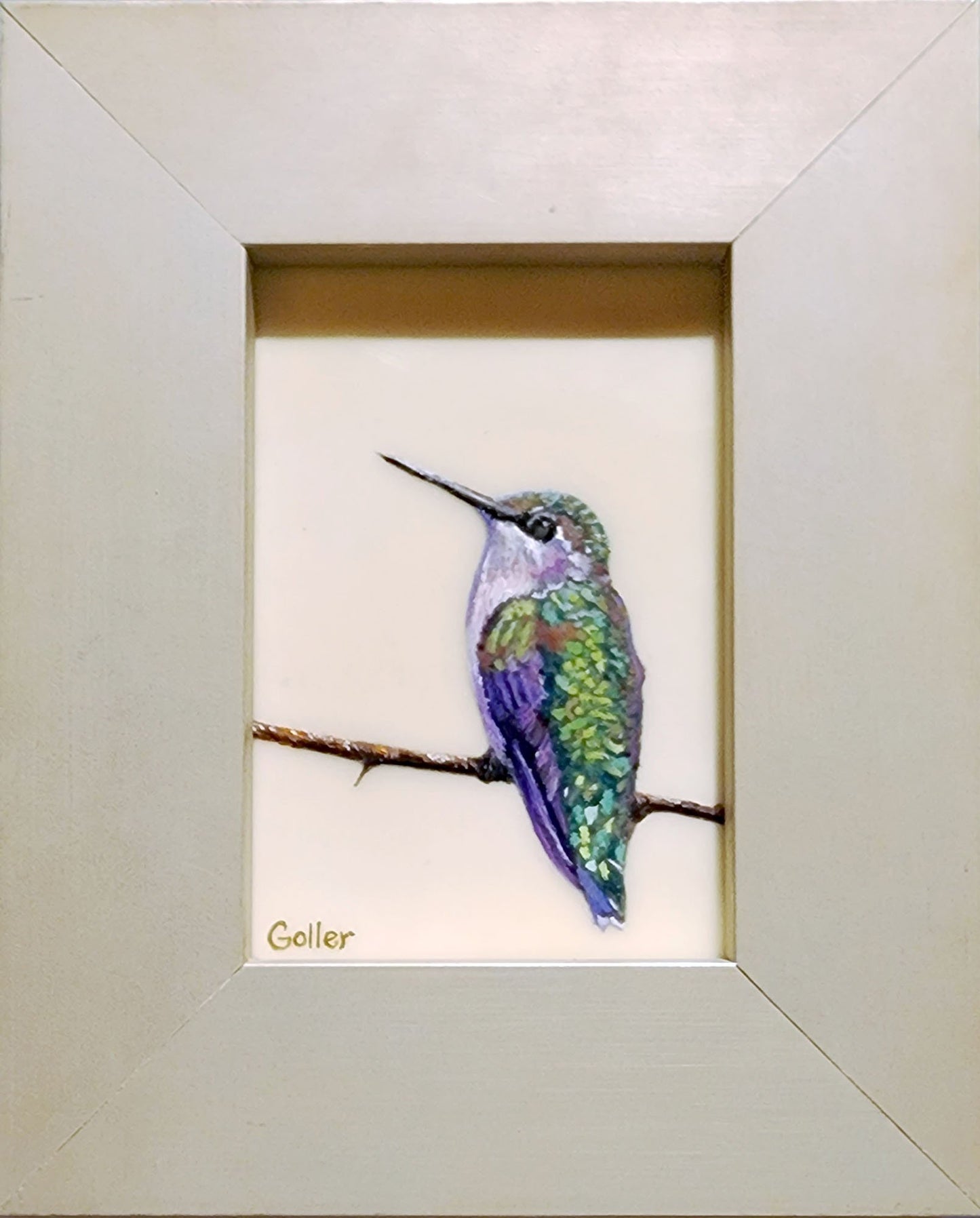 Carrie Goller - Jude, Oil/Encaustic 3.5x5 Framed